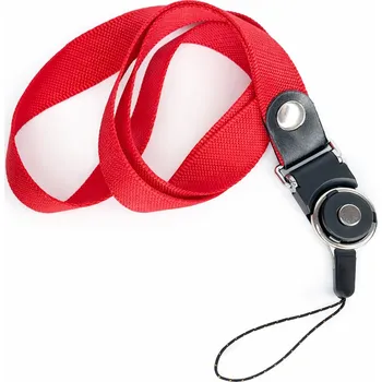 Šňůrka na mobilní telefon s plastovým zámkem, šířka 2 cm, barva červená