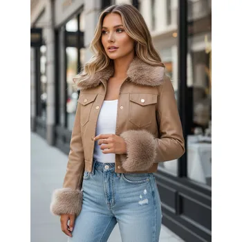 Dámská bunda Dámská kožená bunda s velbloudí kožešinou FashionStreet TY5139 L