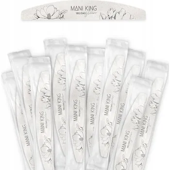 Pilník na nehty 180/240 Půlměsíc Slim ve fólii Flora Mani King 10 ks