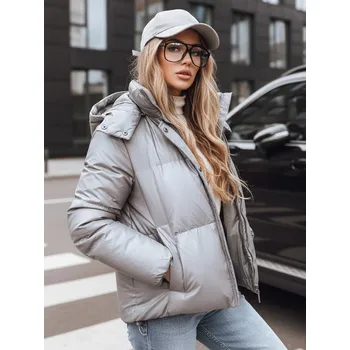Dámská bunda Dámská přechodná kožená bunda tmavě šedá FashionStreet TY5191 XL