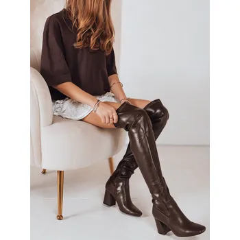 Dámské kozačky Dámské kozačky nad kolena hnědé FashionStreet ZY1246 40