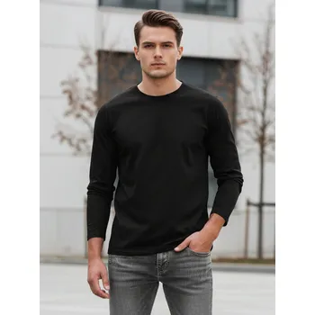 Pánské tričko Pánské černé tričko FashionStreet s dlouhým rukávem LX0577 XL