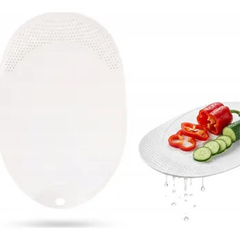 Kuchyňské prkénko PRKÉNKO NA KROJENÍ 37x25 cm plastové s odkapávačem tvrdé na maso bílé