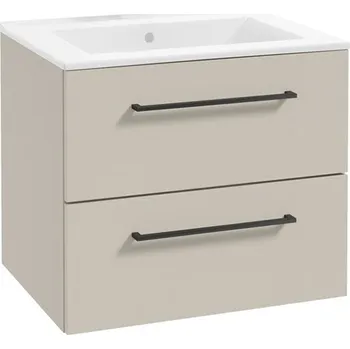 Koupelnový nábytek Závěsná koupelnová skříňka s umyvadlem, kašmír, 60x50 cm