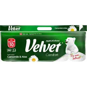 Toaletní papíry Toaletní papír Velvet Comfort heřmánek & aloe 3vrstvý, 10 rolí
