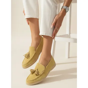 Dámské polobotky Dámské žluté semišové mokasíny FashionStreet ZY1342 40