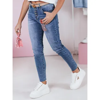 Dámské kalhoty Dámské džínové kalhoty slim fit DENIMFIT navy blue FashionStreet UY2363 XS