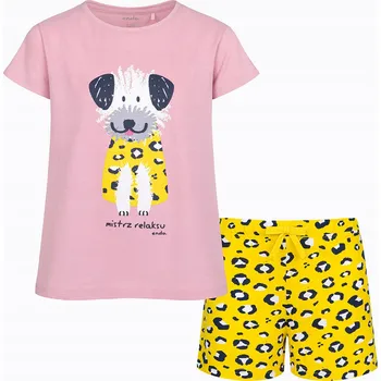 Dětské pyžamo dívčí růžové s panterkou, velikost 110, motiv Pejsek Endo