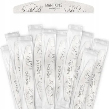 Pilník na nehty 100/180 Půlměsíc Slim ve fólii Flora Mani King 10 ks