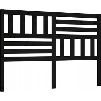 Čelo postele, černé, 146x4x100 cm, masivní dřevo