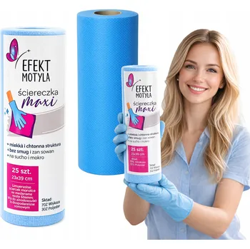 Utěrka Utěrky na roli 23 x 39 cm Modré 25 Kusů Utěrky na úklid