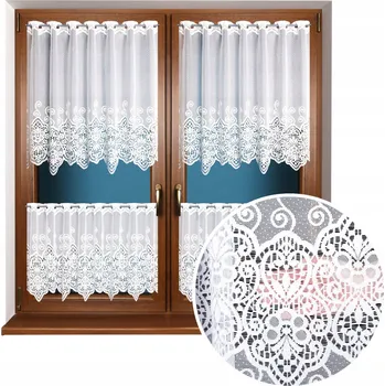 Záclona Záclona Vitrážová Záclona Hotová 150x80 cm Závist do kuchyně Záclona Krátká bílá