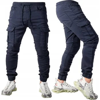 Pánské kalhoty Pánské kalhoty JOGGERY kapsáče NÁMOŘNICKÁ MODRÁ ROSTER vel. 35