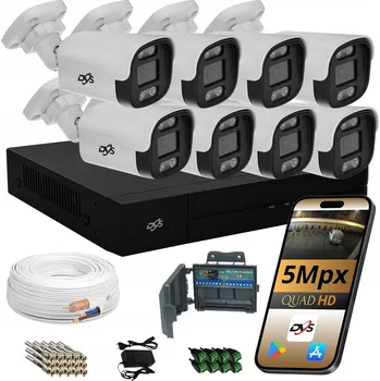 IP kamera SADA 8x ANALOGOVÝCH KAMER 5Mpx IR LED PRO MONITORING, VENKOVNÍ KAMERA TUBUS