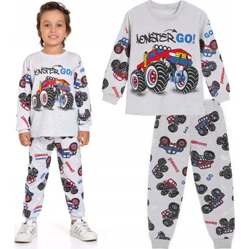 Dámské oblečení Dětské pyžamo 134 cm, 2dílné bavlněné pyžamo MONSTER šedé B166