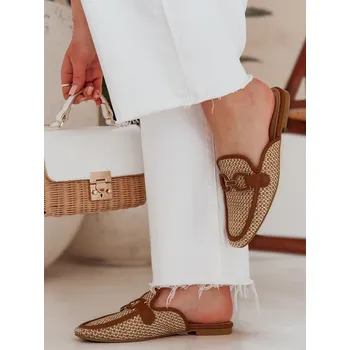 Dámské polobotky SOFTINO camel dámské žabky na klínku FashionStreet ZY0865 38