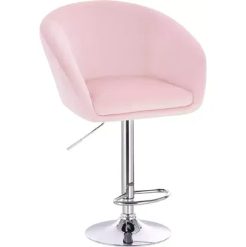 Barová židle LuxuryForm DESIGN Barová židle VENICE VELUR na stříbrném talíři - růžová