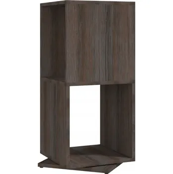 Knihovna Otočná skříňka, šedá a dub sonoma, 34,5x34,5x75,5 cm