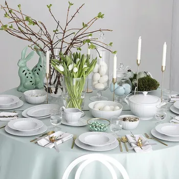 Talíř Jídelní servis pro 6 osob / 25 dílů Oktawa Bílá Ćmielów