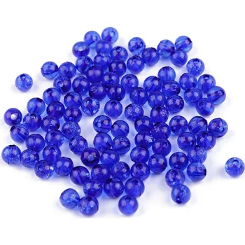 Korálek Plastové korálky kraklované Ø6 mm, Balení 500 g, Varianta 5 (3) červená