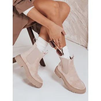 Dámské kozačky Dámské semišové béžové kozačky MADDEN FashionStreet ZY0415 36