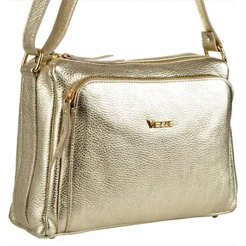 Kabelka Kabelka přes rameno z pravé kůže zlatá