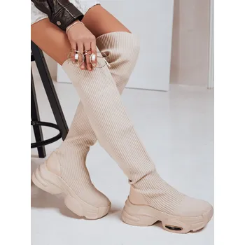 Dámské polobotky FashionStreet béžové dámské ponožkové boty ZY1322 38