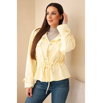 Dámská mikina Dámská rozepínací mikina s tkaničkou a kapsami máslová žlutá UNI