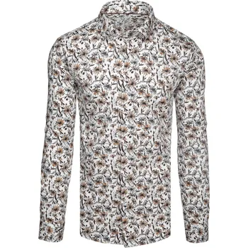 Pánská košile Pánská květinová bílá košile FashionStreet DX2667 M