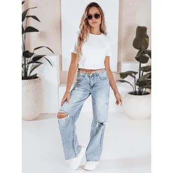 Dámské kalhoty Dámské pytlovité džíny světle modré FashionStreet UY2805 XL