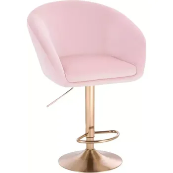 Barová židle LuxuryForm DESIGN Barová židle VENICE VELUR na zlatém talíři - růžová