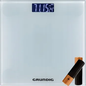 Osobní váha KOUPELNOVÁ VÁHA GRUNDIG elektronická do 180 kg LCD SKLENĚNÁ + 2x AAA baterie