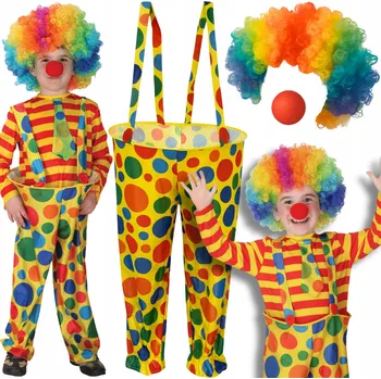 Karnevalový kostým KOSTÝM KLAUNA PŘEVLEK KLAUN BLAZEN CIRKUSÁK ŠAŠEK KARNEVAL 122 128 CM