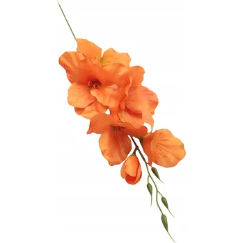 umělá květina Umělý mečík oranžový větvička dekorace kompozice VYSOKÁ KVALITA XXL 53 cm