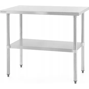 Dílenský stůl Pracovní stůl ocelový 800x600 mm gastro s centrální policí TECHNICA