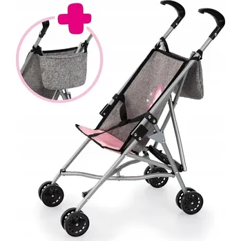 Kočárek pro panenku KOČÁREK PRO PANENKY S TAŠKOU ŠEDÝ