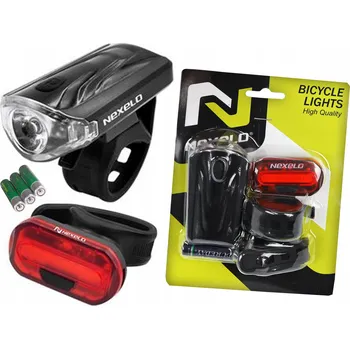 Cyklosvítilna Sada LED světel na kolo přední a zadní na baterie Nexelo