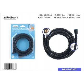 Zahradní hadice Hadice 1,5 m z černé nerezové oceli