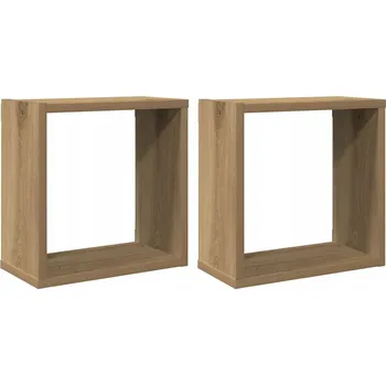 police VidaXL Nástěnné police ve tvaru kostek, 2 ks, barva dub artisan, 30x15x30 cm