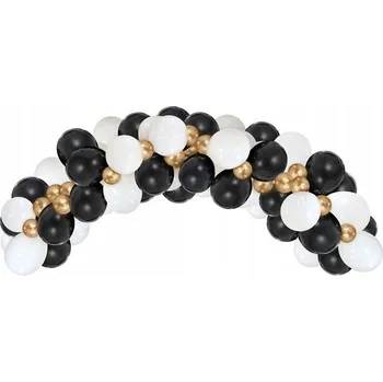 BALÓNKOVÁ GIRLANDA BÍLO-ZLATO-ČERNÁ-8327