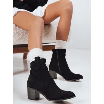 Dámské kozačky Dámské semišové kozačky na podpatku černé FashionStreet ZY1221 41