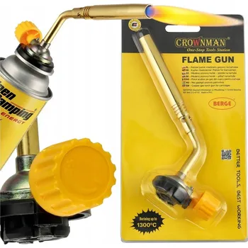 Horkovzdušná pistole MOSAZNÝ HOŘÁK plynový horkovzdušná pistole na kartuše s regulací a dlouhou tryskou 1300°C