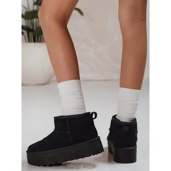 Dámské polobotky Dámské černé semišové sněhule FashionStreet ZY1283 39