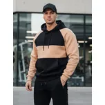Pánská velbloudí a černá pruhovaná mikina FashionStreet BX5897 L