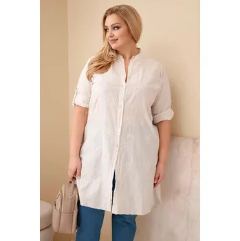 Dámská sukně Dámská sukně Plus Size s vyšíváním a ohrnutým rukávem béžová UNI