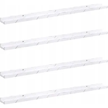 police Nástěnné poličky s policí 4 pcs Bílý mramor 100 x 9 x 3 cm