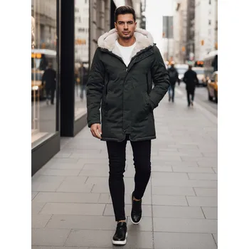 Pánská zimní bunda parka s kapucí zelená FashionStreet TX4963z 92