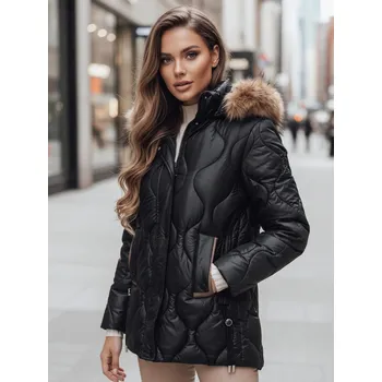 Dámská zimní bunda LUMORE prošívaná s kapucí černá FashionStreet TY4723 XL