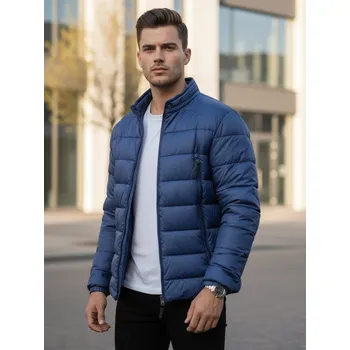 Pánská bunda FashionStreet pánská tmavě modrá prošívaná bunda TX4446 L