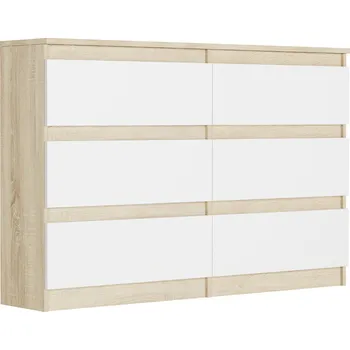 Komoda Komoda Framire 120 x 30 x 77 cm bílá, dub sonoma matná